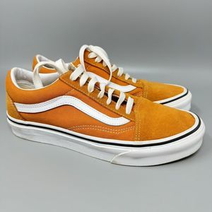 Vans Old Skool Orange Canvas/Suede Lace Up Low Top Shoes Women’s 7
